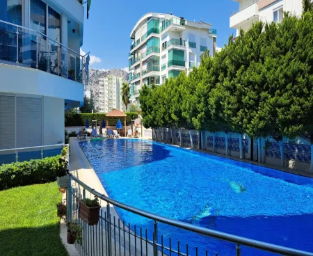 apartment for sale in a complex with a pool in liman